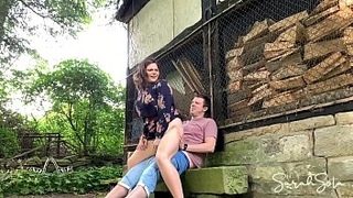 Fucking at an abondand barnyard - outdoor sex